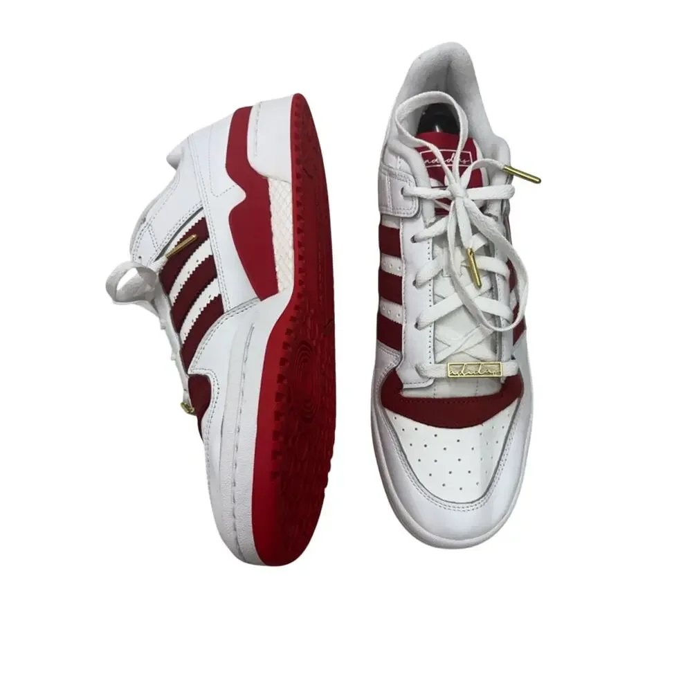 MENS ADIDAS FORUM LOW CLASSIC VALENTINES DAY HEART WHITE / RED SZ 12